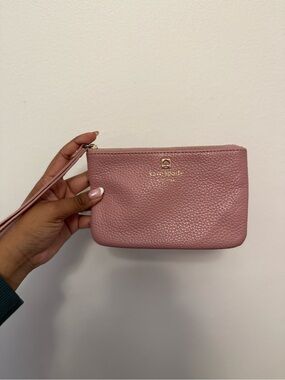 kate spade Dusty Rose Pebbled Leather Wristlet